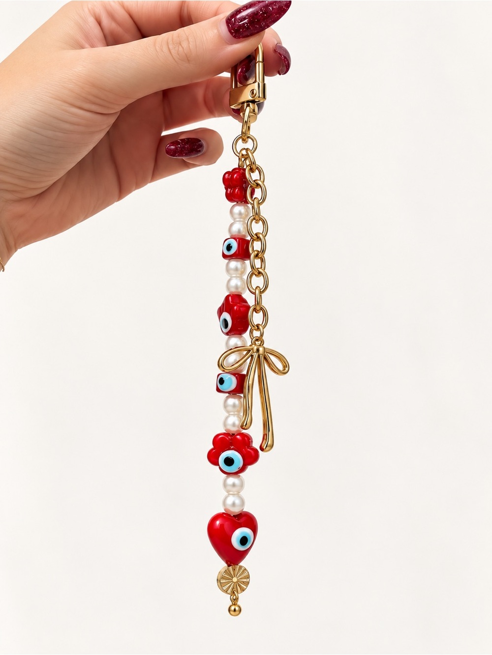 Handmade Bag Charm with Evil Eye